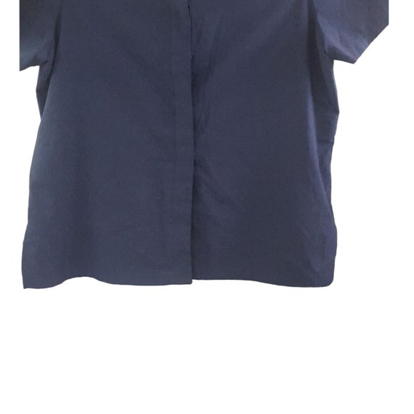 Vintage Image Women ( pit to pit is 28") Navy Blue Buttons Down Collared - Picture 4 of 7